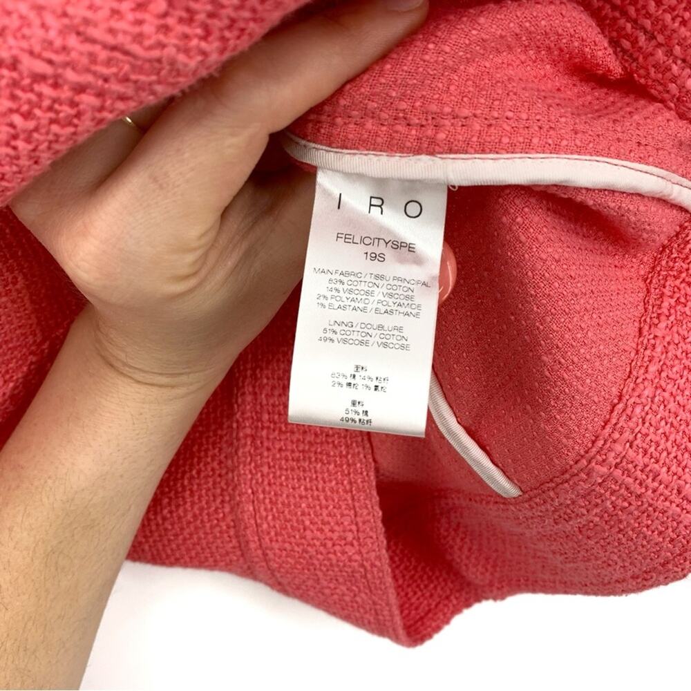 IRO Felicity Tweed Jacket Pink US 6 / FR 38 - Picture 7 of 10